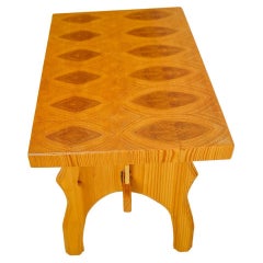 Taburete Sueco en Pino con Tapa de Grano , 1970s
