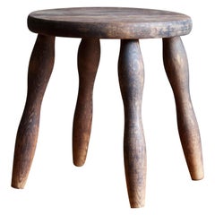 Swedish, Stool, Solid Stained Pine, Sweden, C. 1940s