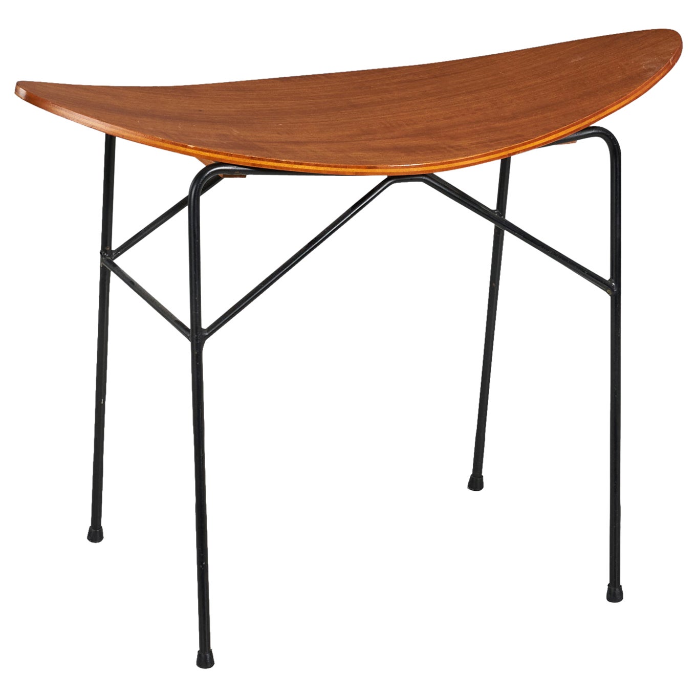 Swedish, Stool, Teak, Plywood, Lacquered Metal, Sweden, 1950s
