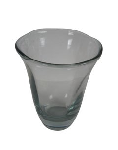 Swedish Strombergshyttan Crystal Large Wave Edge Flower Tulip Vase 10"