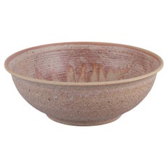 Swedish studio ceramist. Unique ceramic bowl decorated with foliage.