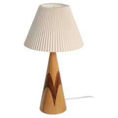 Swedish Studio Craft Table Lamp Base in Pine with Inlay Detail, 1970s