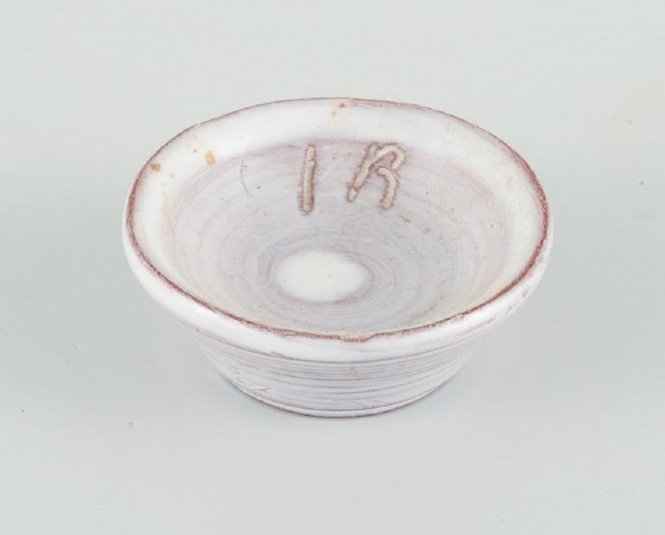 Glazed Swedish studio potters, six miniature bowls. Late 1900s.  For Sale