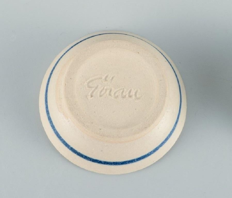 Ceramic Swedish studio potters, six miniature bowls. Late 1900s.  For Sale