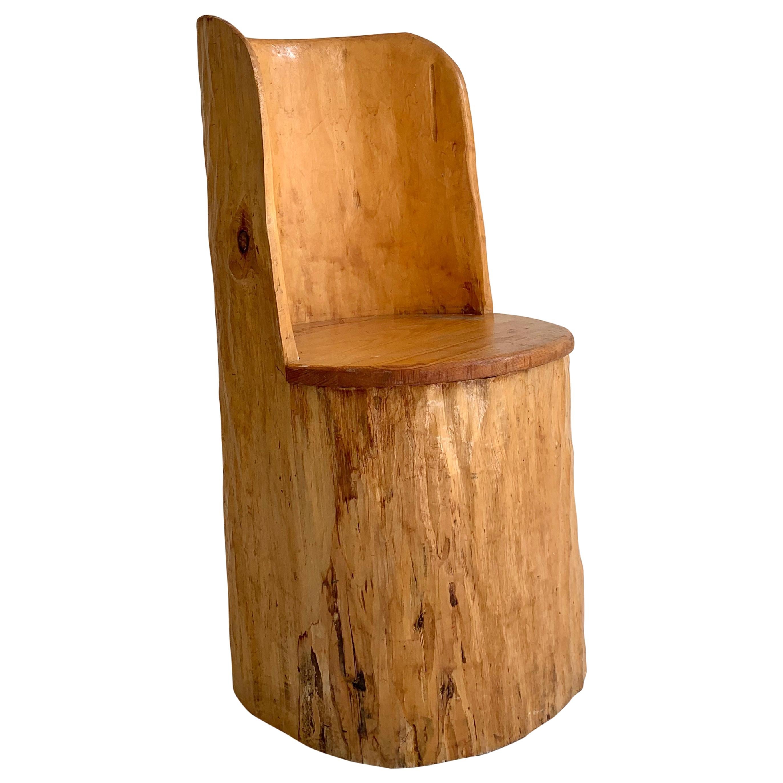 Swedish Stump Brutalist Chair in Pine, 1960s