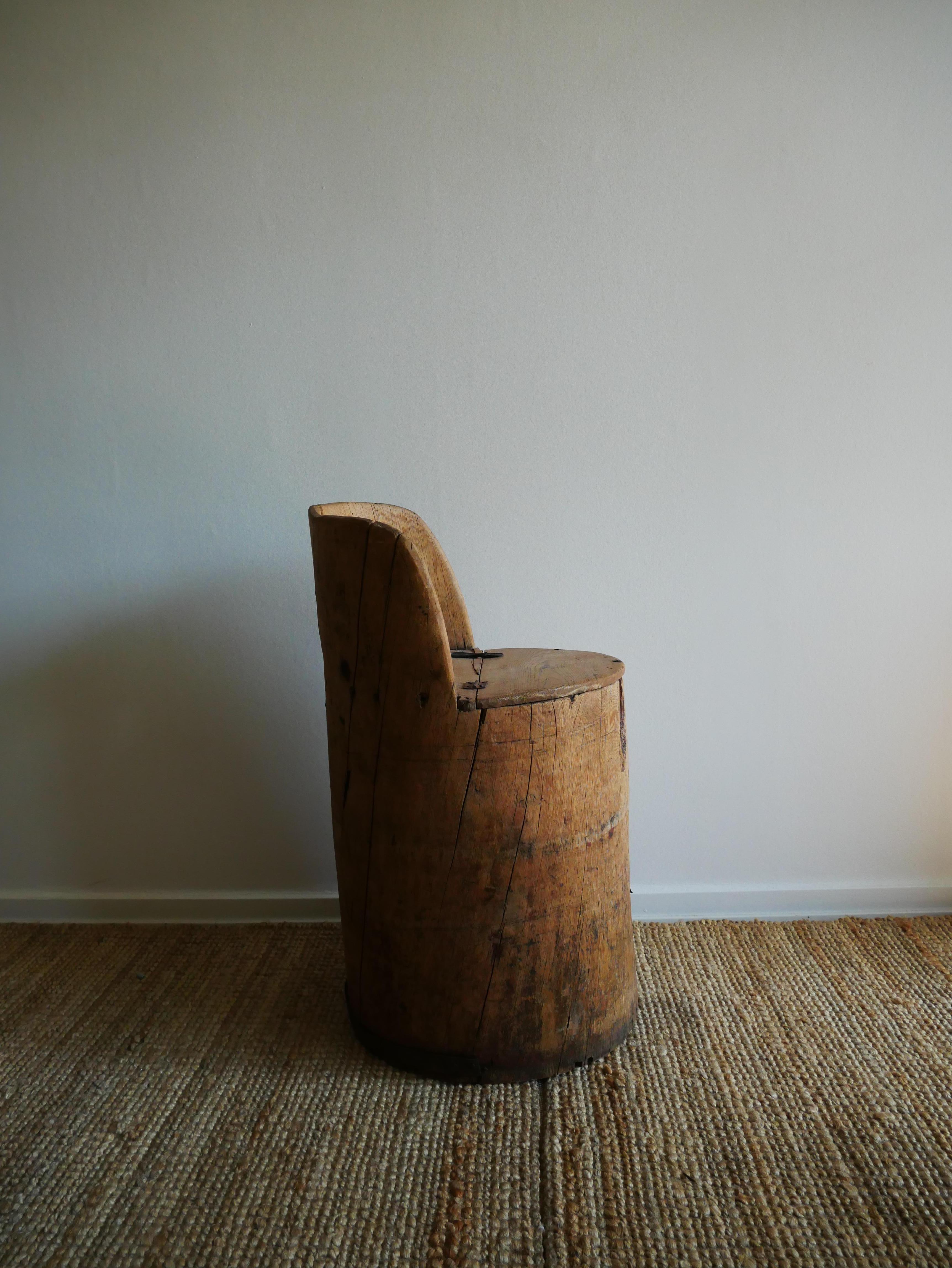 Swedish Stump Chair 1850's  In Good Condition For Sale In Farsta, SE