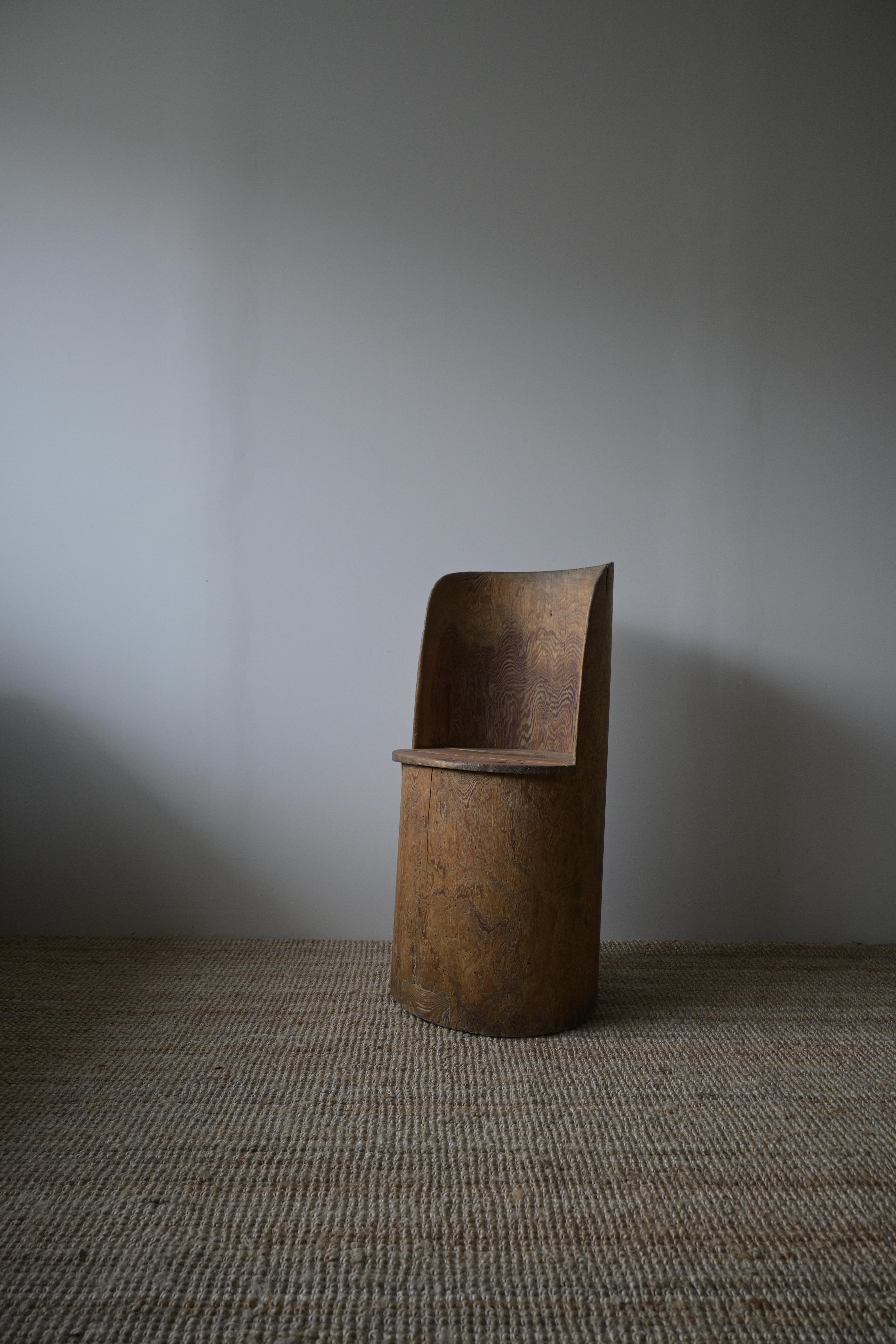 Pine Swedish Stump Chair, circa 1930