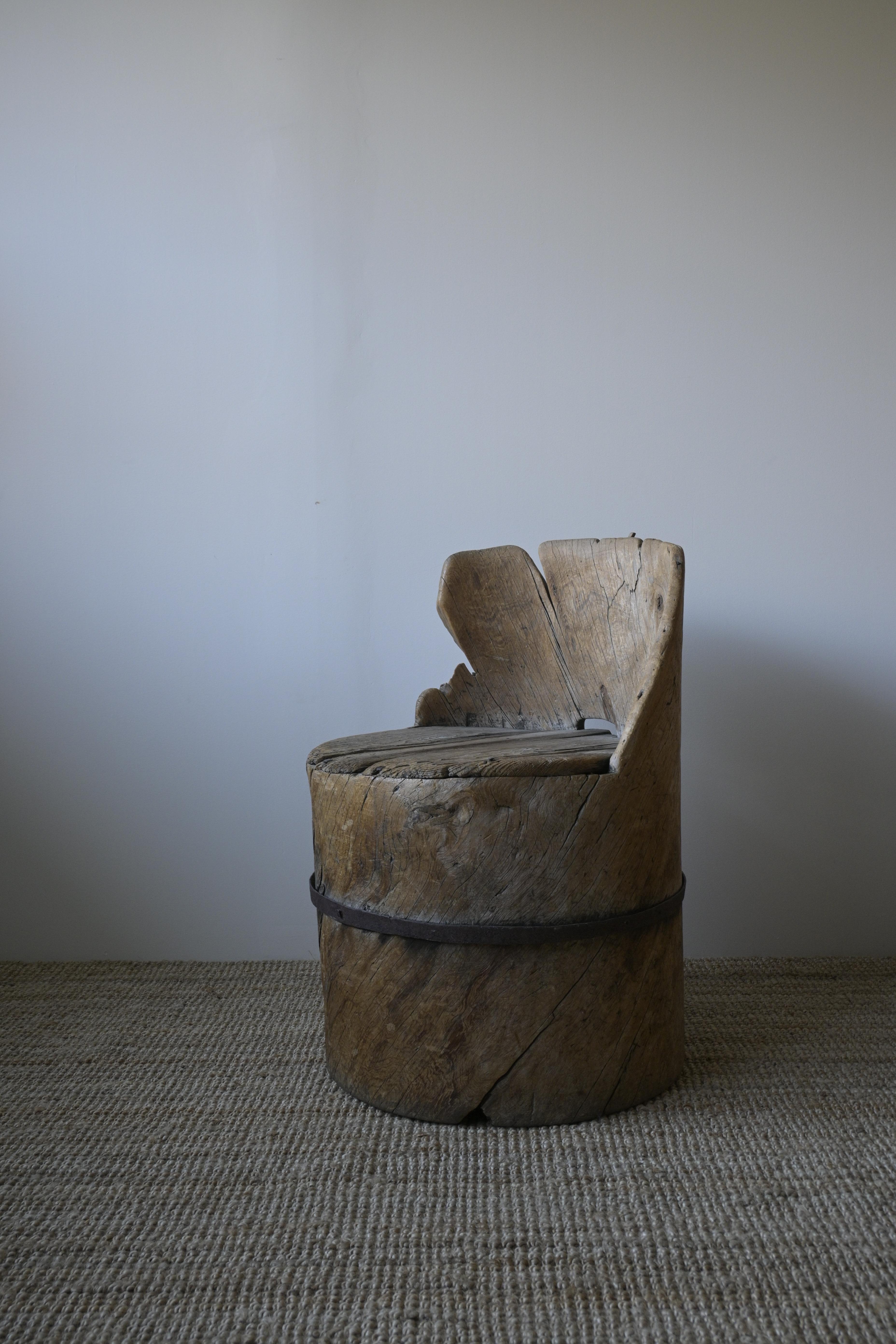 Pine Swedish Stump Chair late 1700 century For Sale