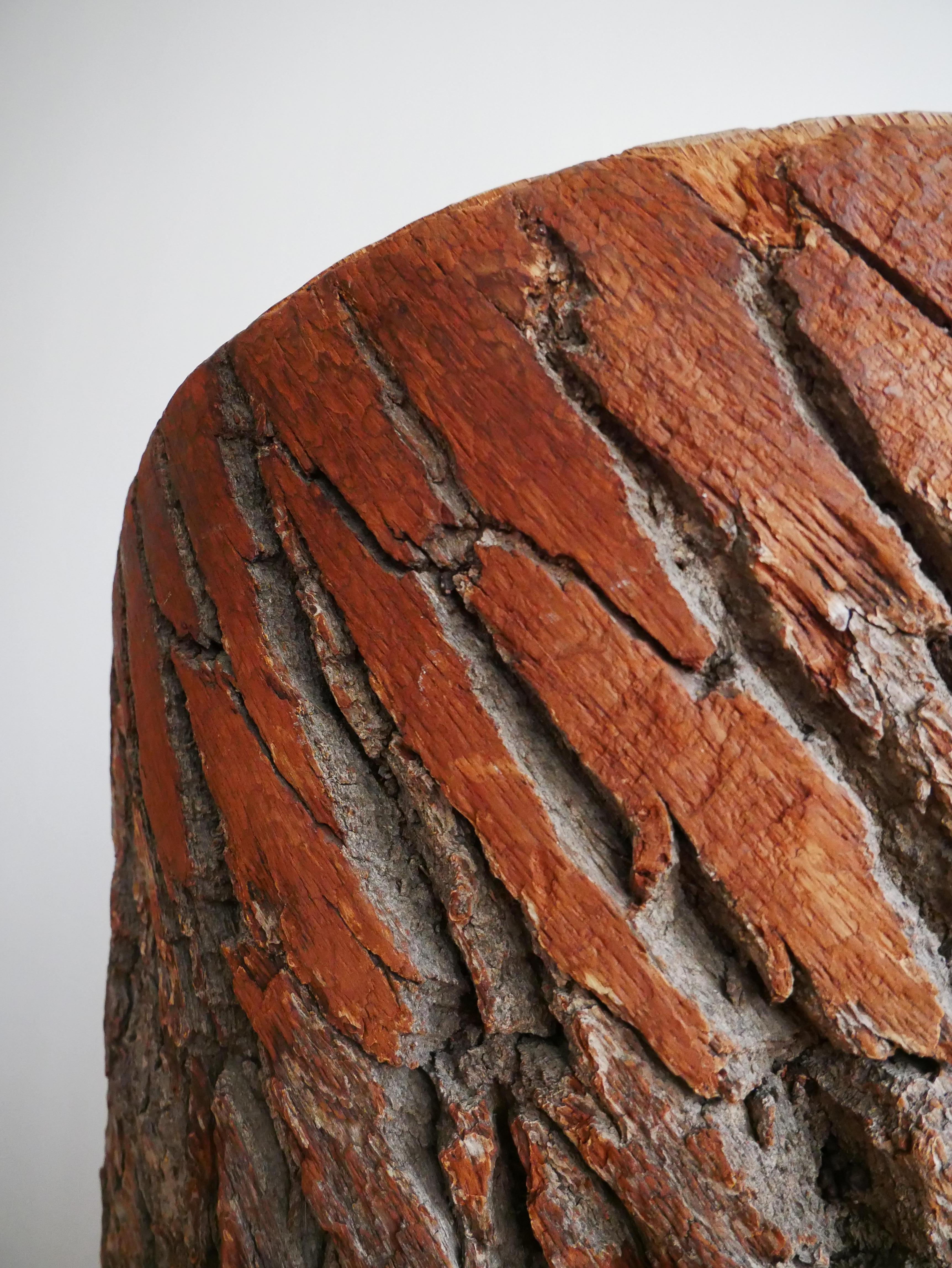 Swedish Stump Chair with Bark, 1940s 3