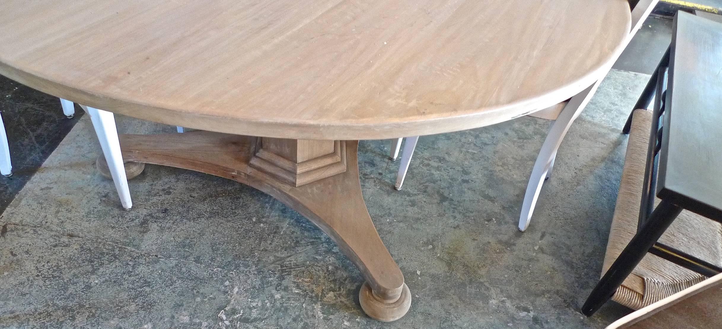 Swedish Style Alder-Wood Round Pedestal Table, Made to Customers Specifications For Sale 10