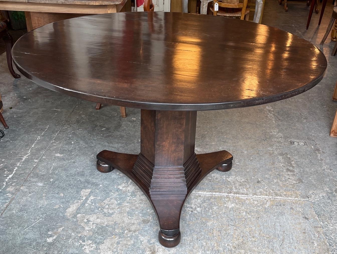 Swedish Style Alder-Wood Round Pedestal Table, Made to Customers Specifications For Sale 13