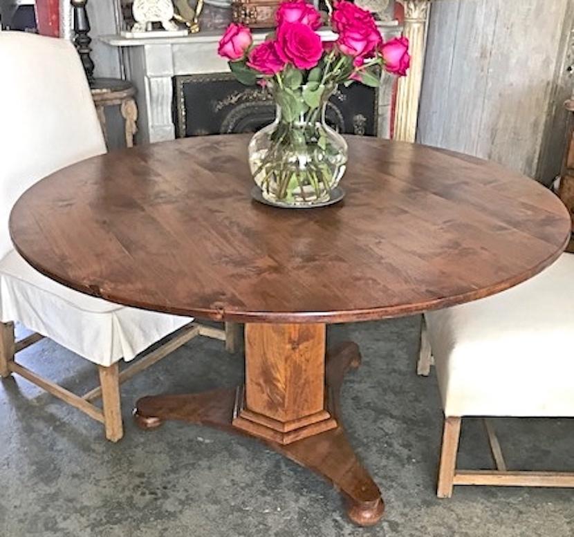 Swedish Style Alder-Wood Round Pedestal Table, Made to Customers Specifications For Sale 14