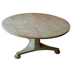 Swedish Style Alder-Wood Round Pedestal Table, Made to Customers Specifications