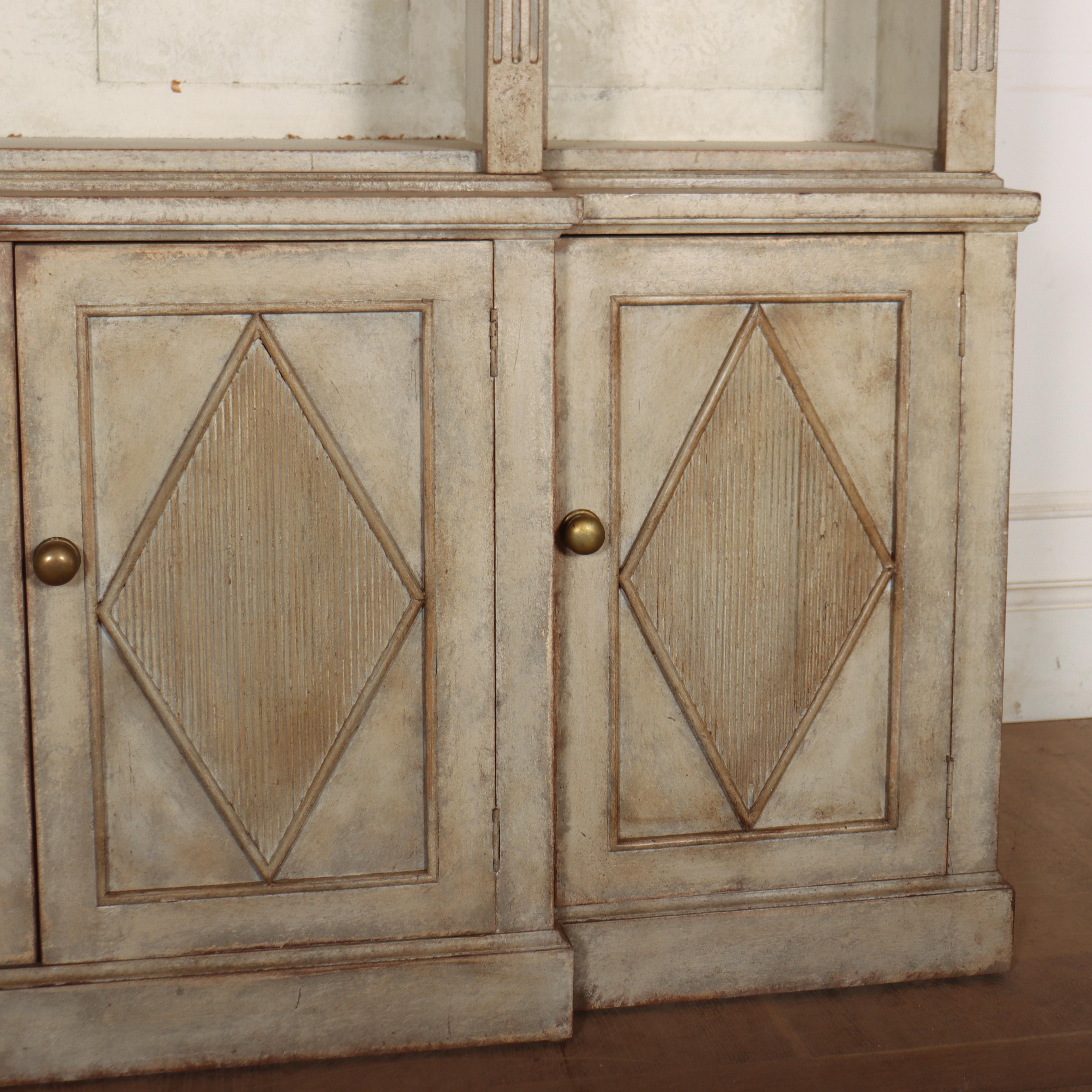 Dipinto Swedish Style Breakfront Bookcase in vendita