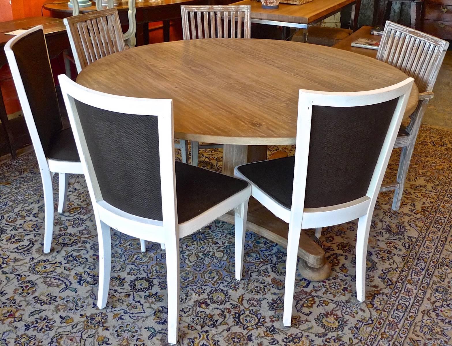 Swedish Style Contemporary Alder-Wood Round Pedestal Table 5