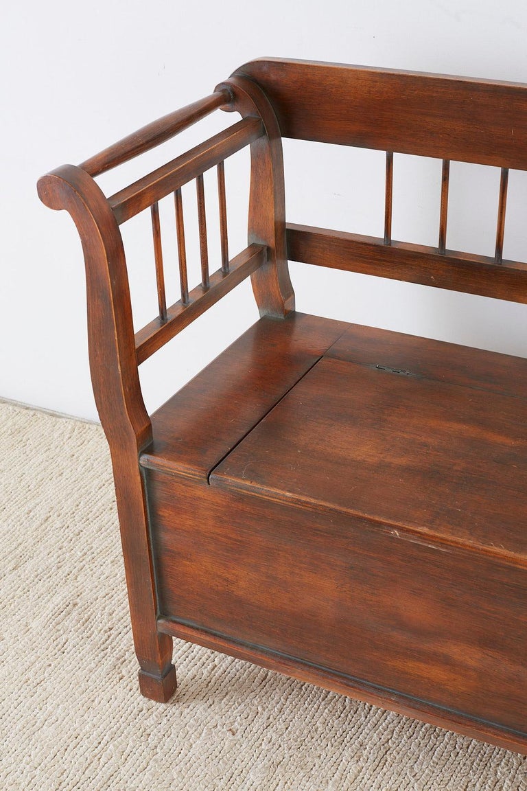 Swedish Style Country Wooden Bench with Storage at 1stdibs