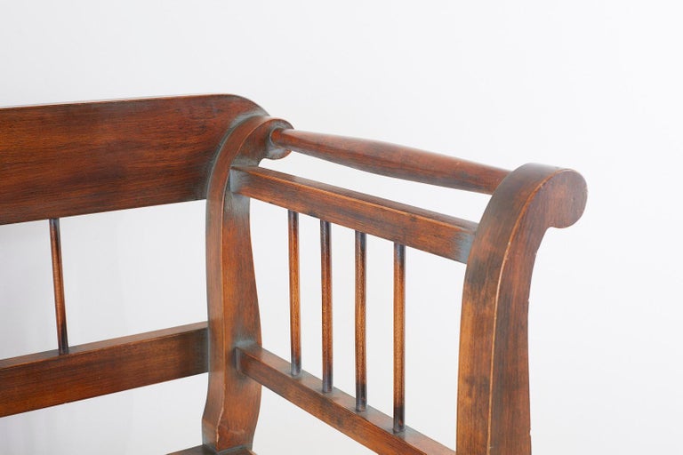 Swedish Style Country Wooden Bench with Storage at 1stdibs