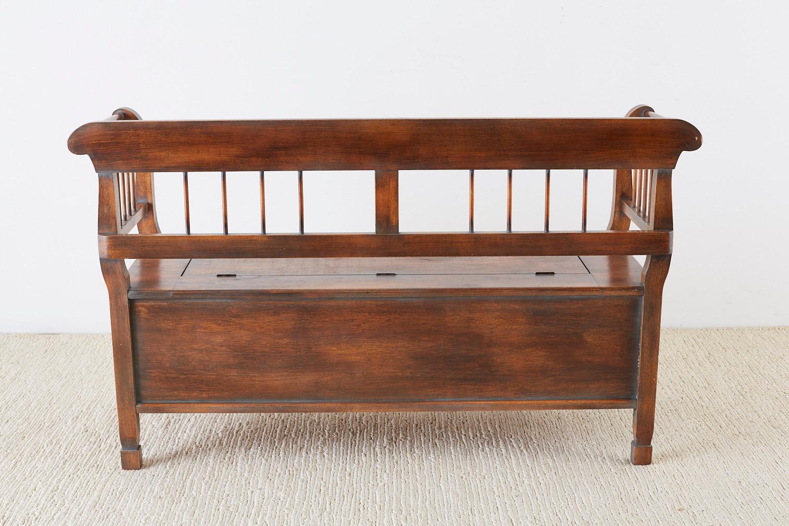 Swedish Style Country Wooden Bench with Storage 12