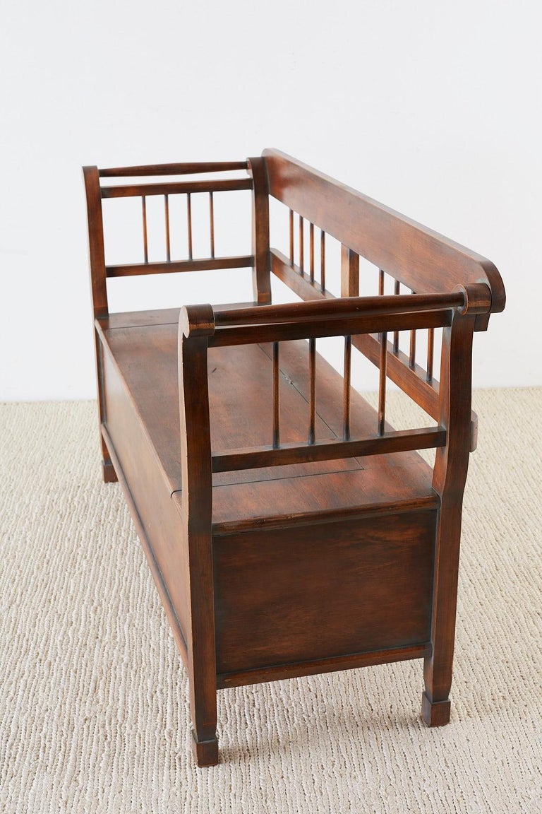 Swedish Style Country Wooden Bench with Storage at 1stdibs