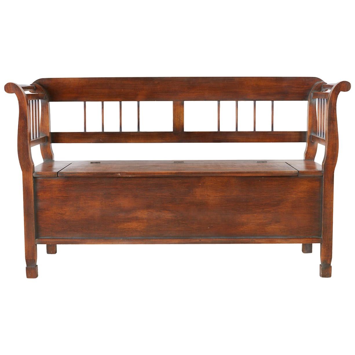 Swedish Style Country Wooden Bench with Storage