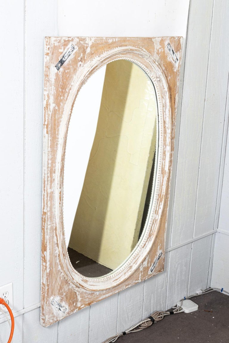 Swedish Style Distressed Rectangular Mirror For Sale at 1stDibs
