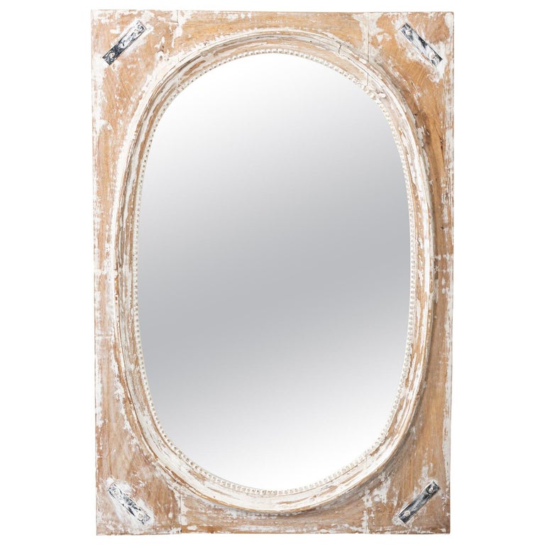 Swedish Style Distressed Rectangular Mirror For Sale at 1stDibs