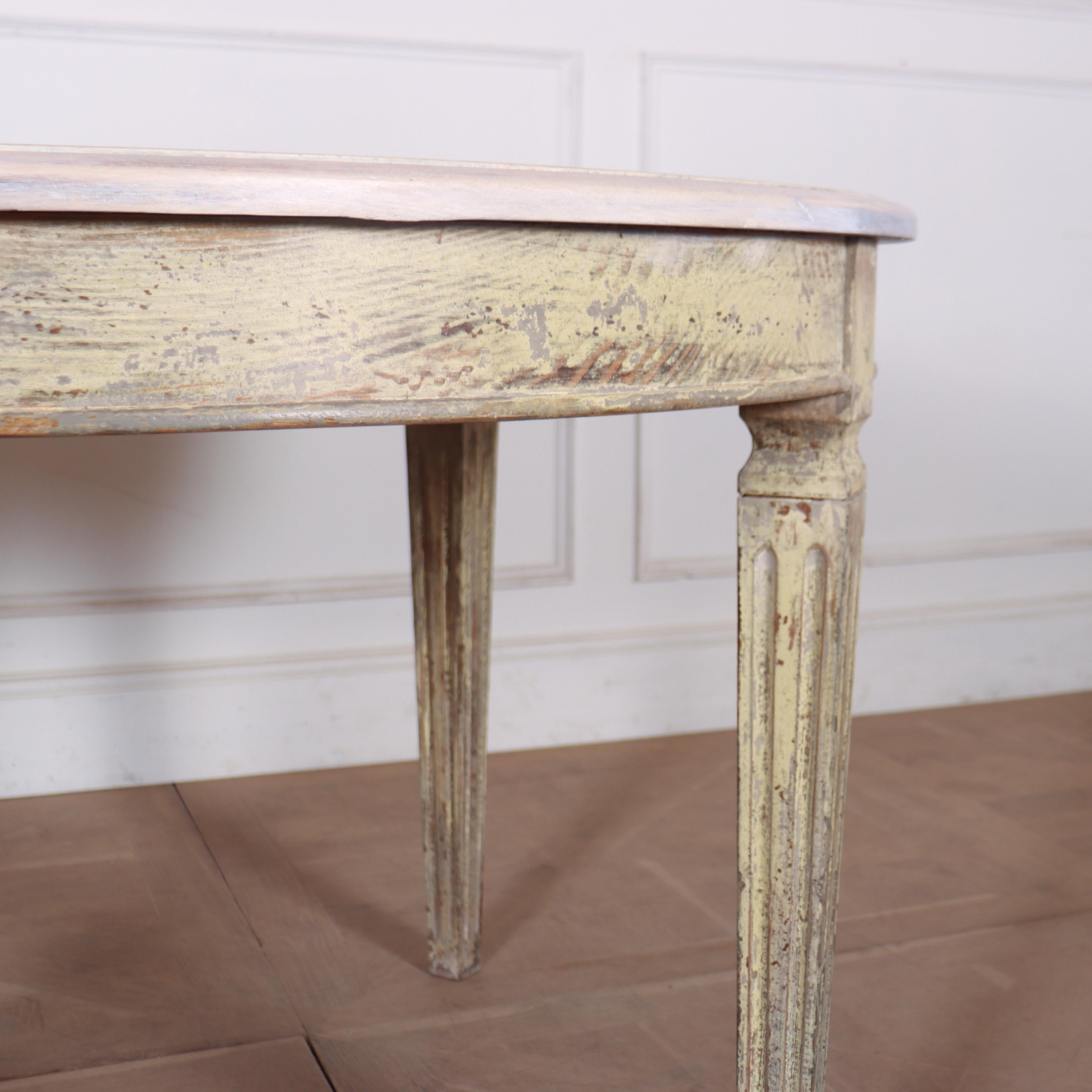 Bleached Swedish Style Extending Dining Table For Sale