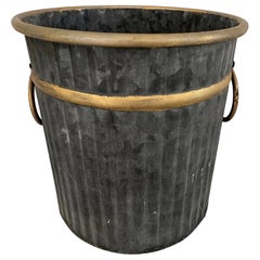 Swedish Style Gilt Edge Metal Wastebasket
