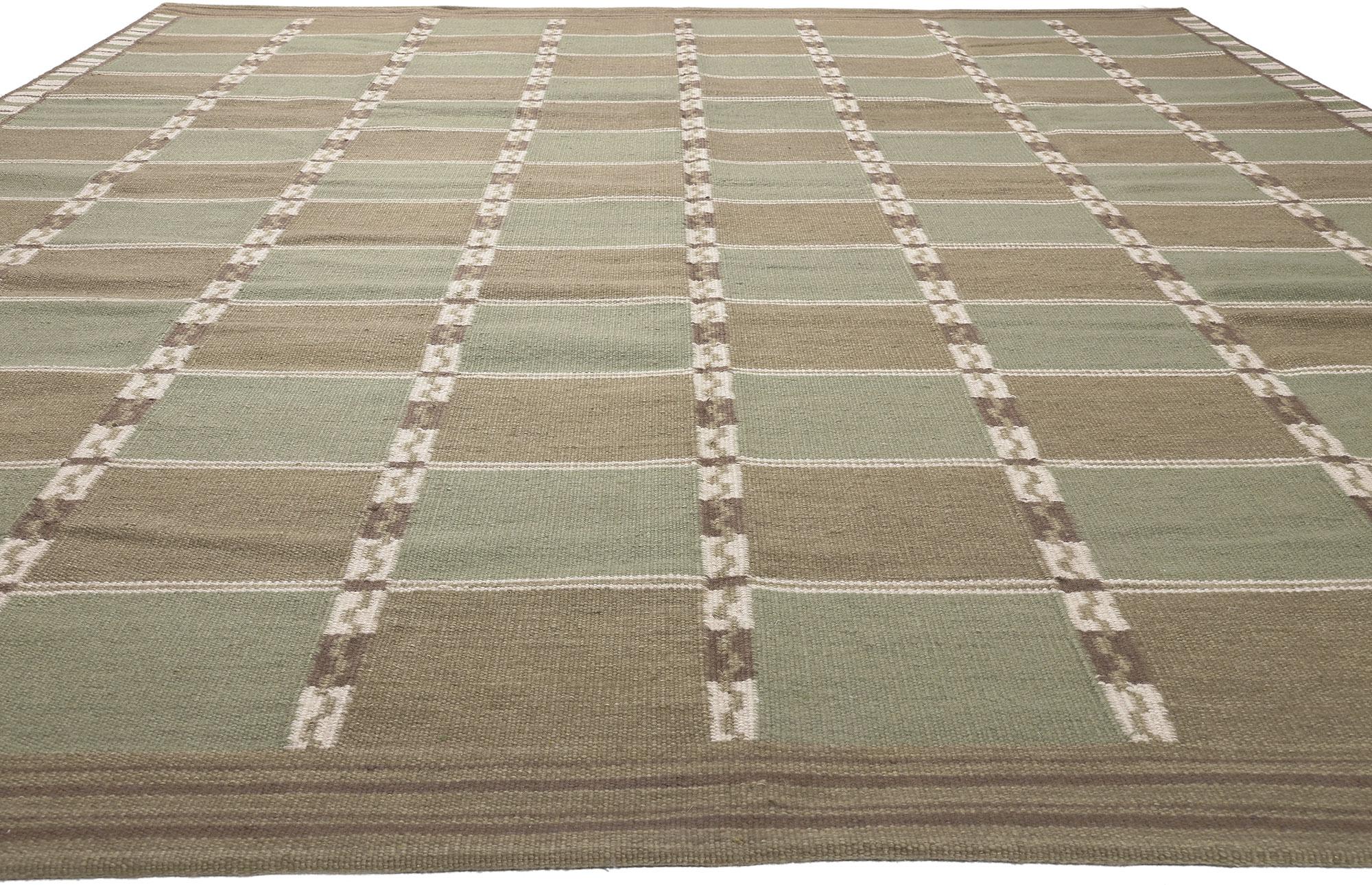 Indian Swedish-Style Kilim Rug, Scandinavian Modern Meets Biophilic Design For Sale