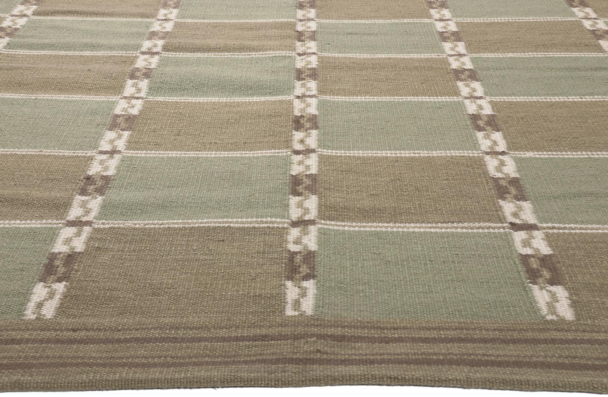 Schwedischer Kelim-Teppich im schwedischen Stil, skandinavische Moderne trifft Biophiles Design (Indisch) im Angebot