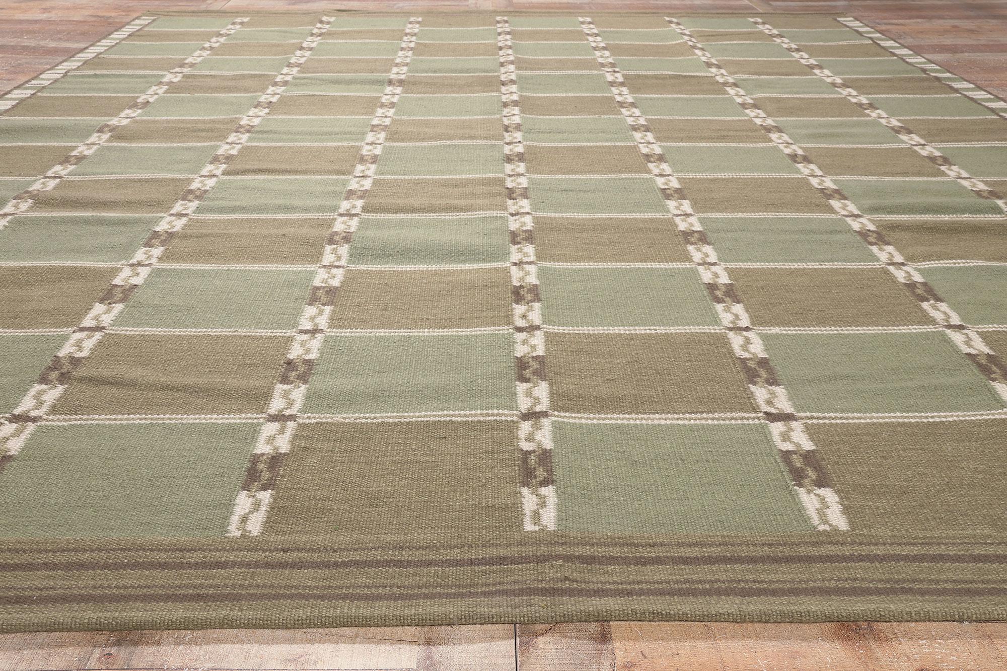Schwedischer Kelim-Teppich im schwedischen Stil, skandinavische Moderne trifft Biophiles Design (Wolle) im Angebot