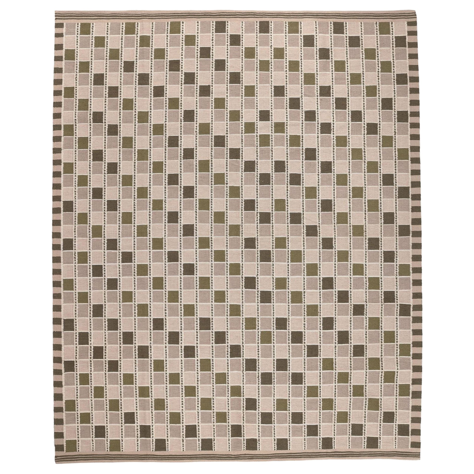 Swedish Style Kilim Rug, Scandinavian Modern Meets Japanese Zen