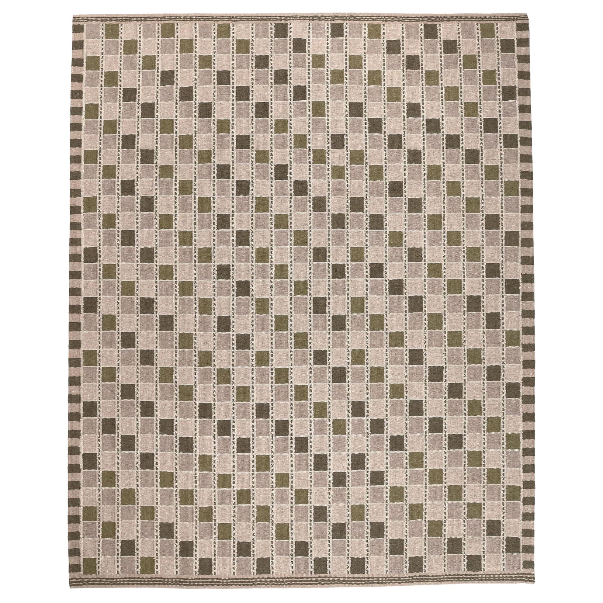 Swedish Style Kilim Rug, Scandinavian Modern Meets Japanese Zen