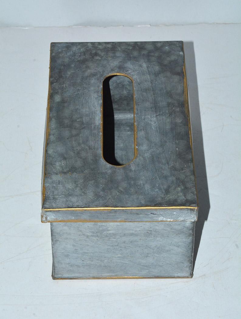 Galvanized Swedish Style Metal Gilt Edge Tissue Box