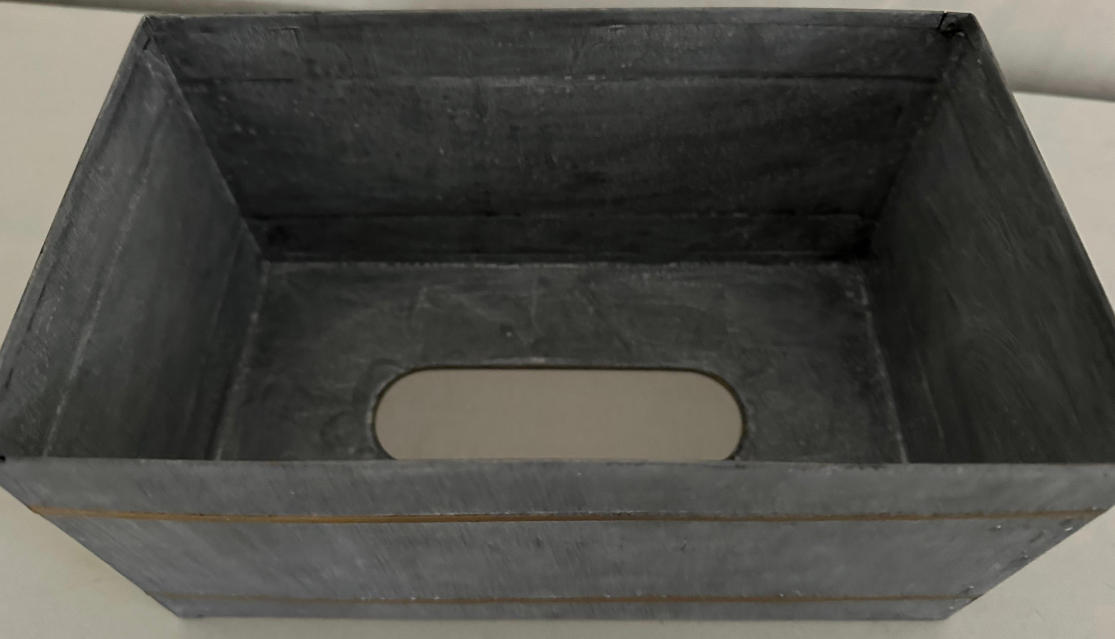 Contemporary Swedish Style Metal Gilt Edge Tissue Box