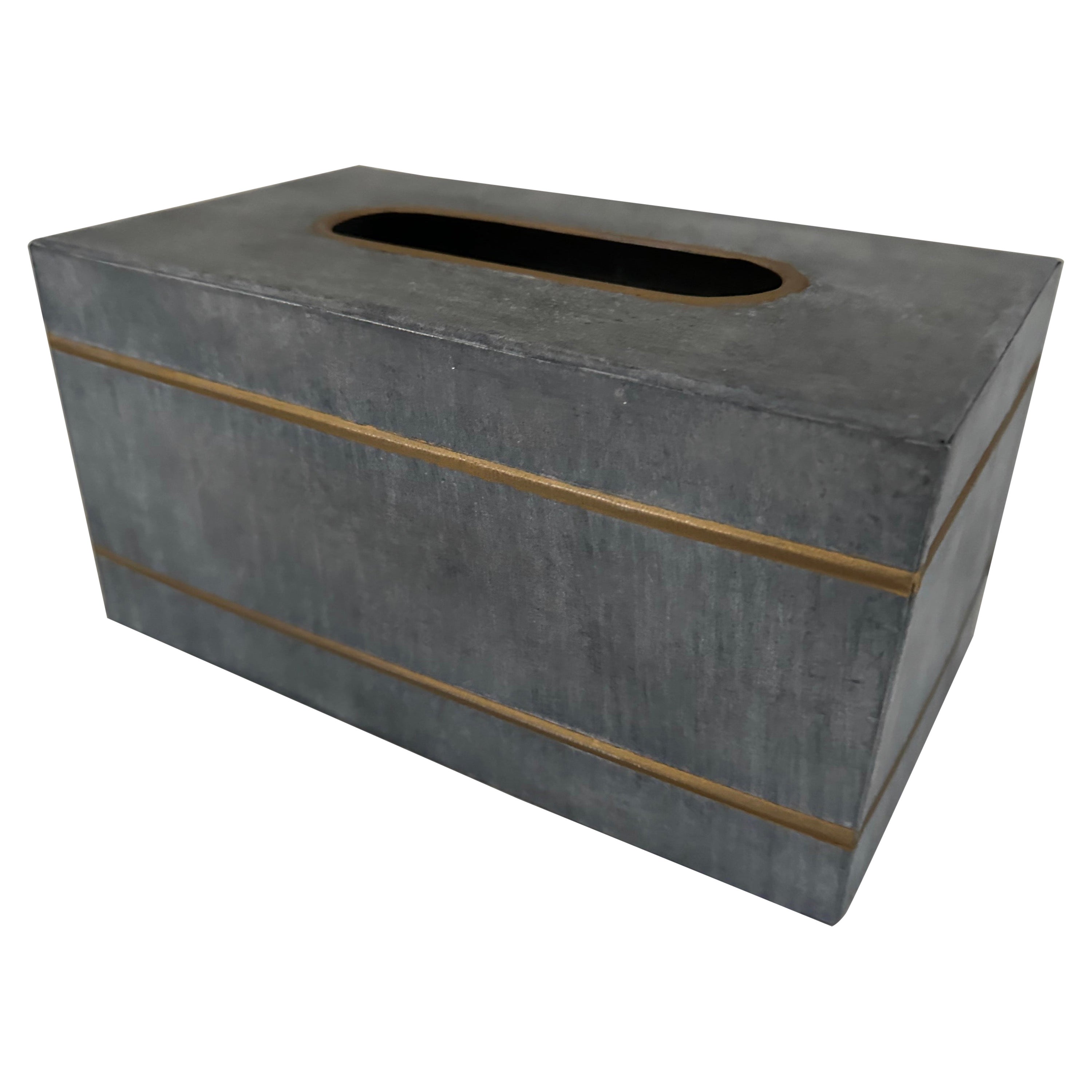 Swedish Style Metal Gilt Edge Tissue Box