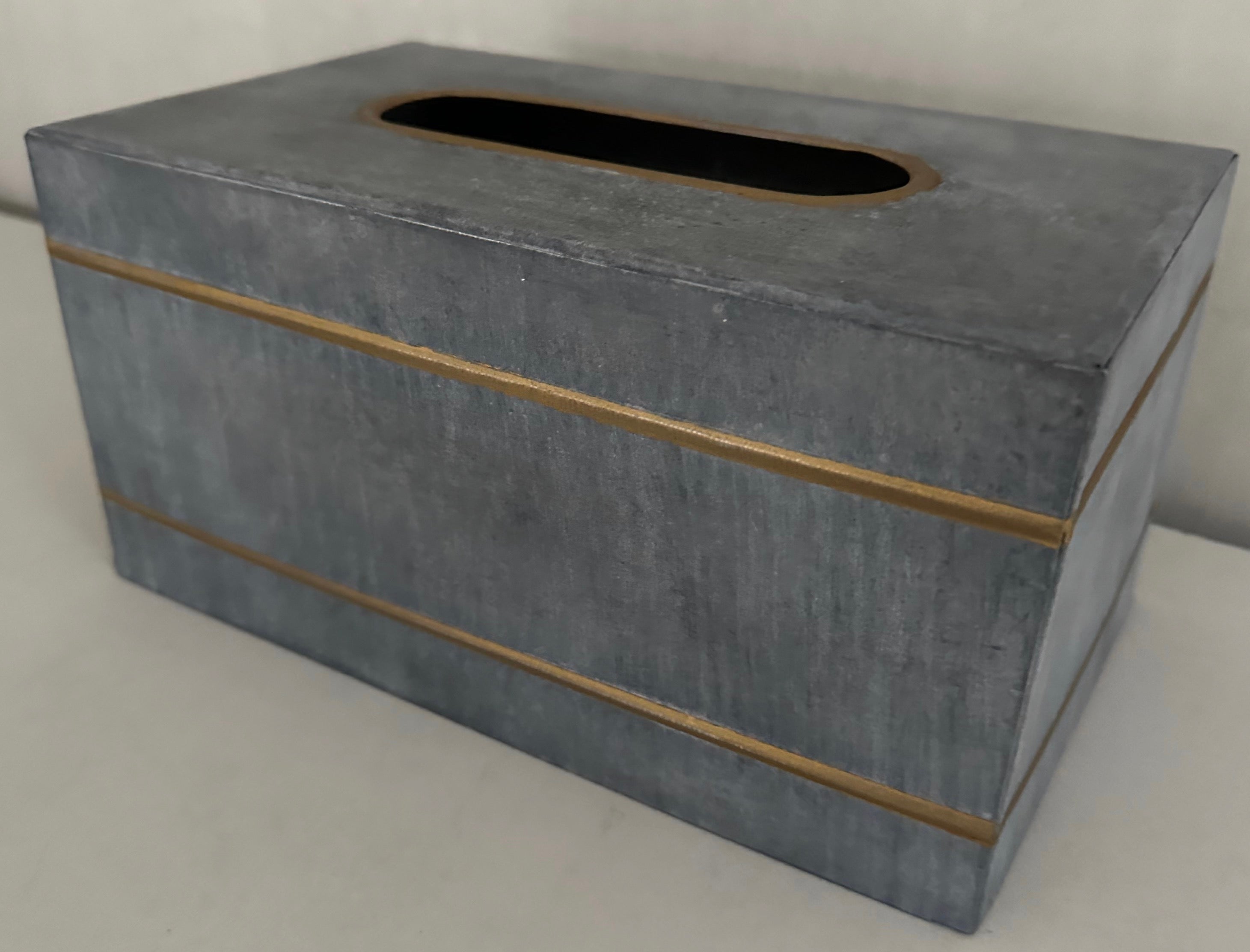 Gustavian Swedish Style Metal Gilt Edge Tissue Box