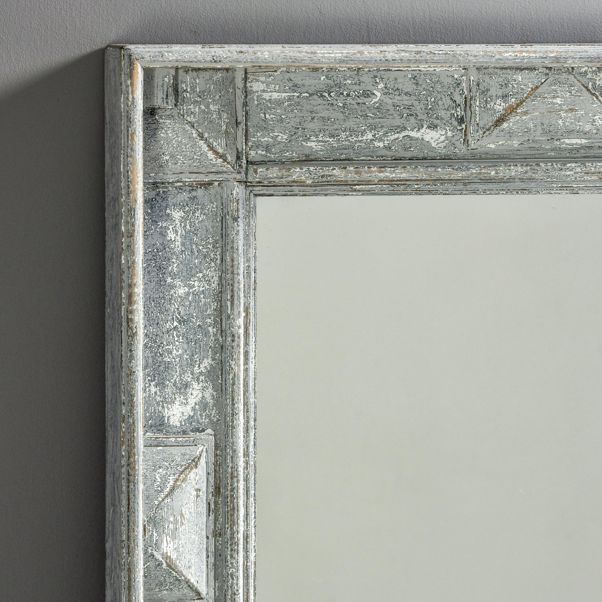 Contemporary Swedish Style Mirror with Gray Blue Paint