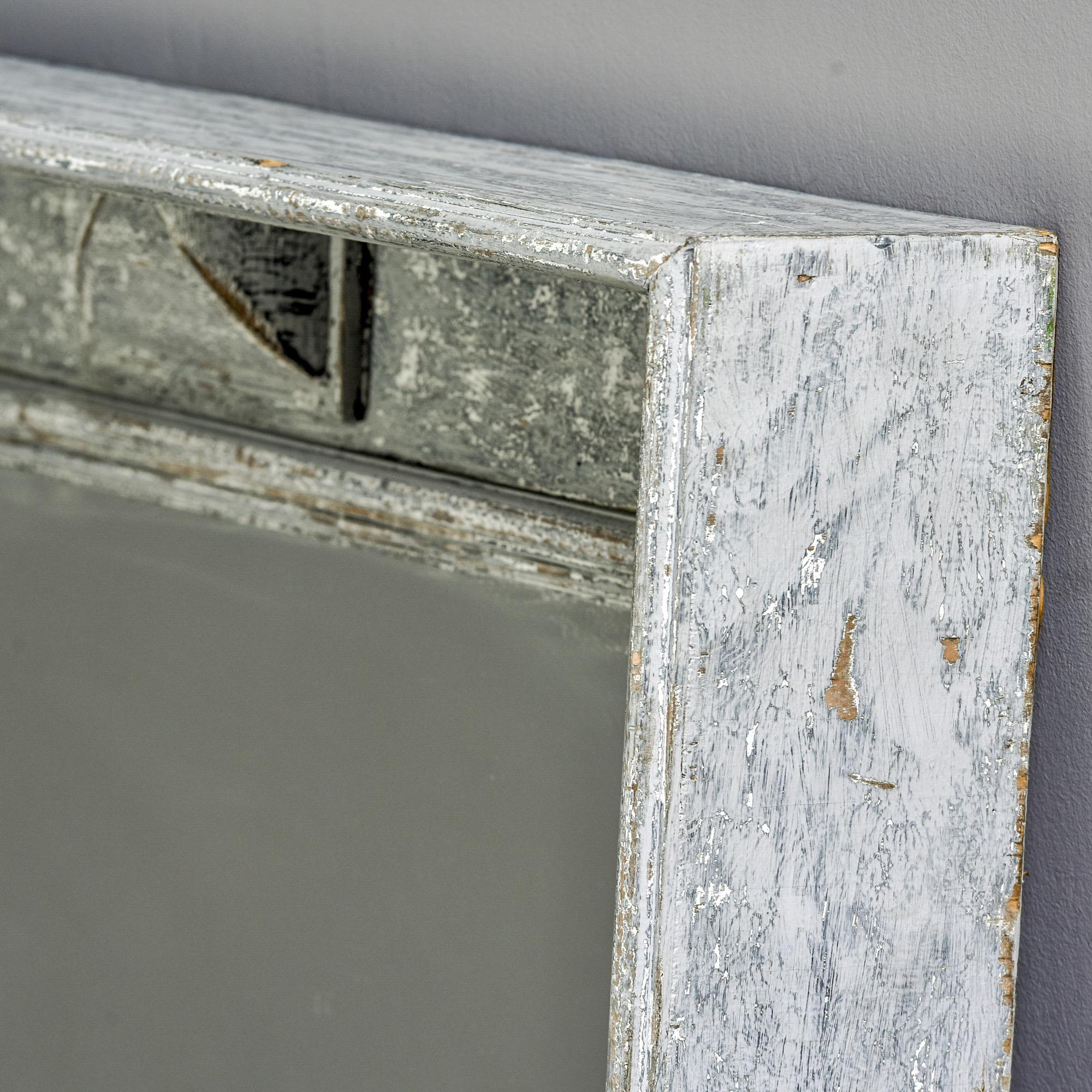 Swedish Style Mirror with Gray Blue Paint 3