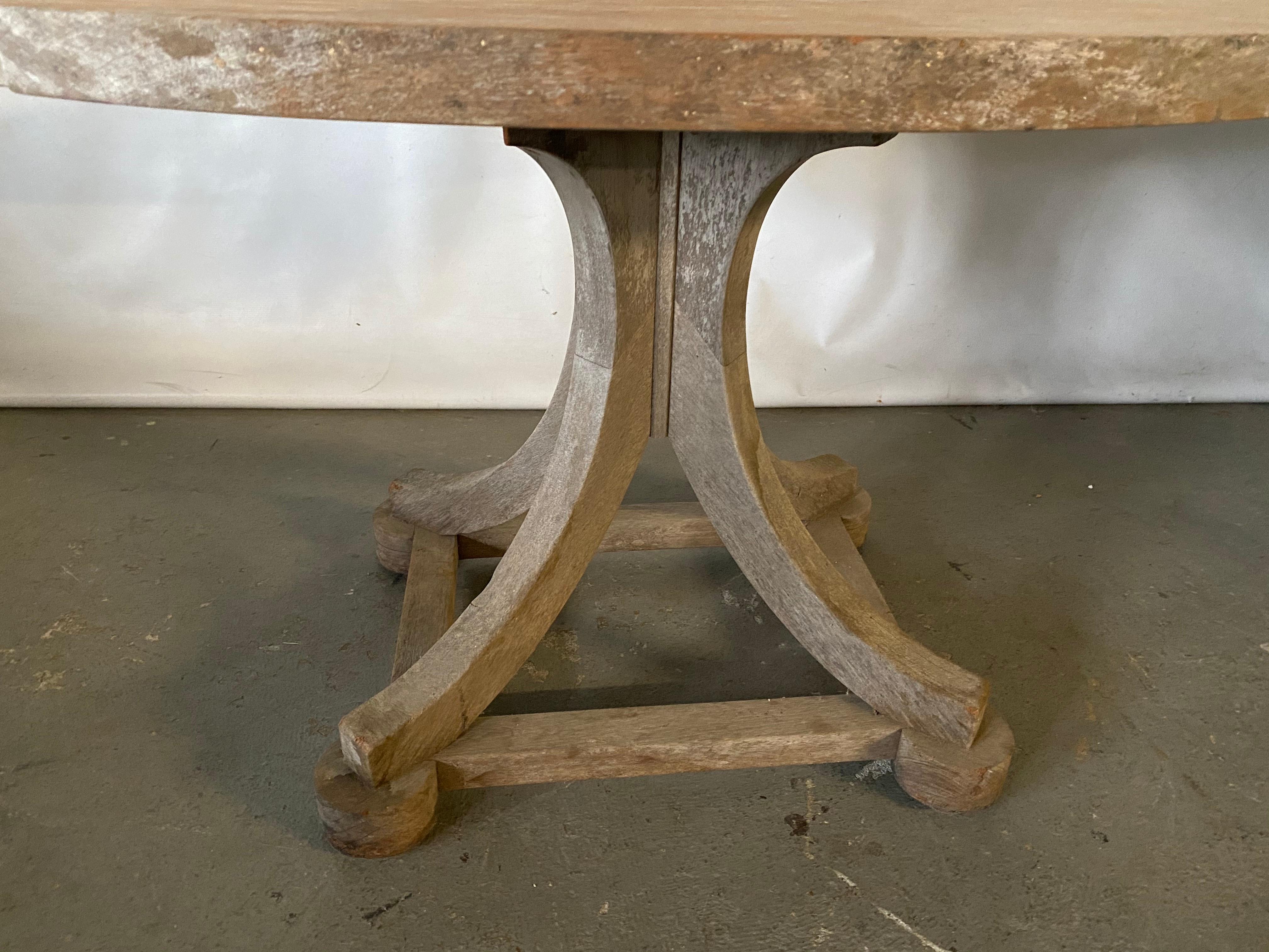 Country Swedish Style Oval Teak Side Table or Coffee Table