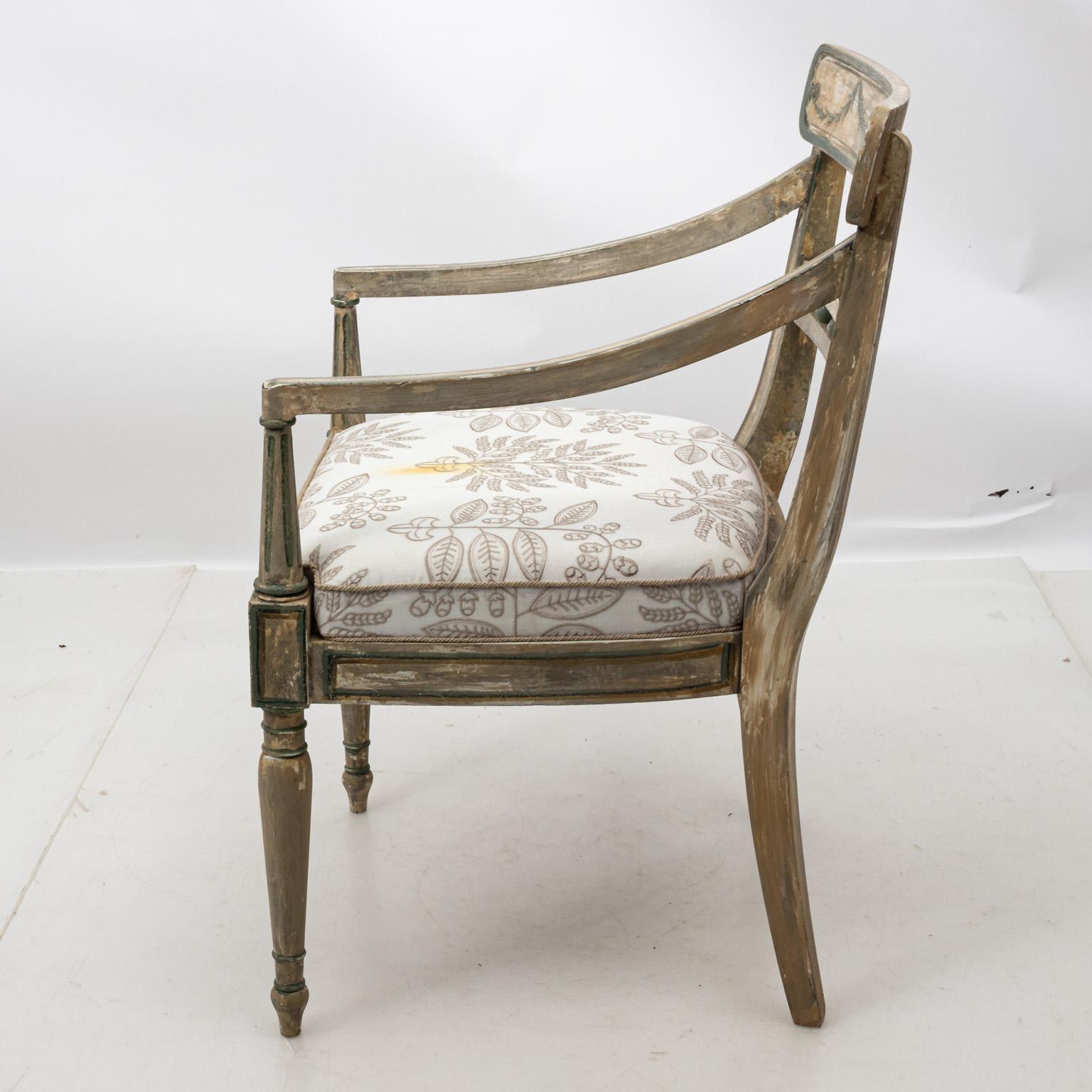 20th Century Swedish Style Painted Armchair by Bob Christian
