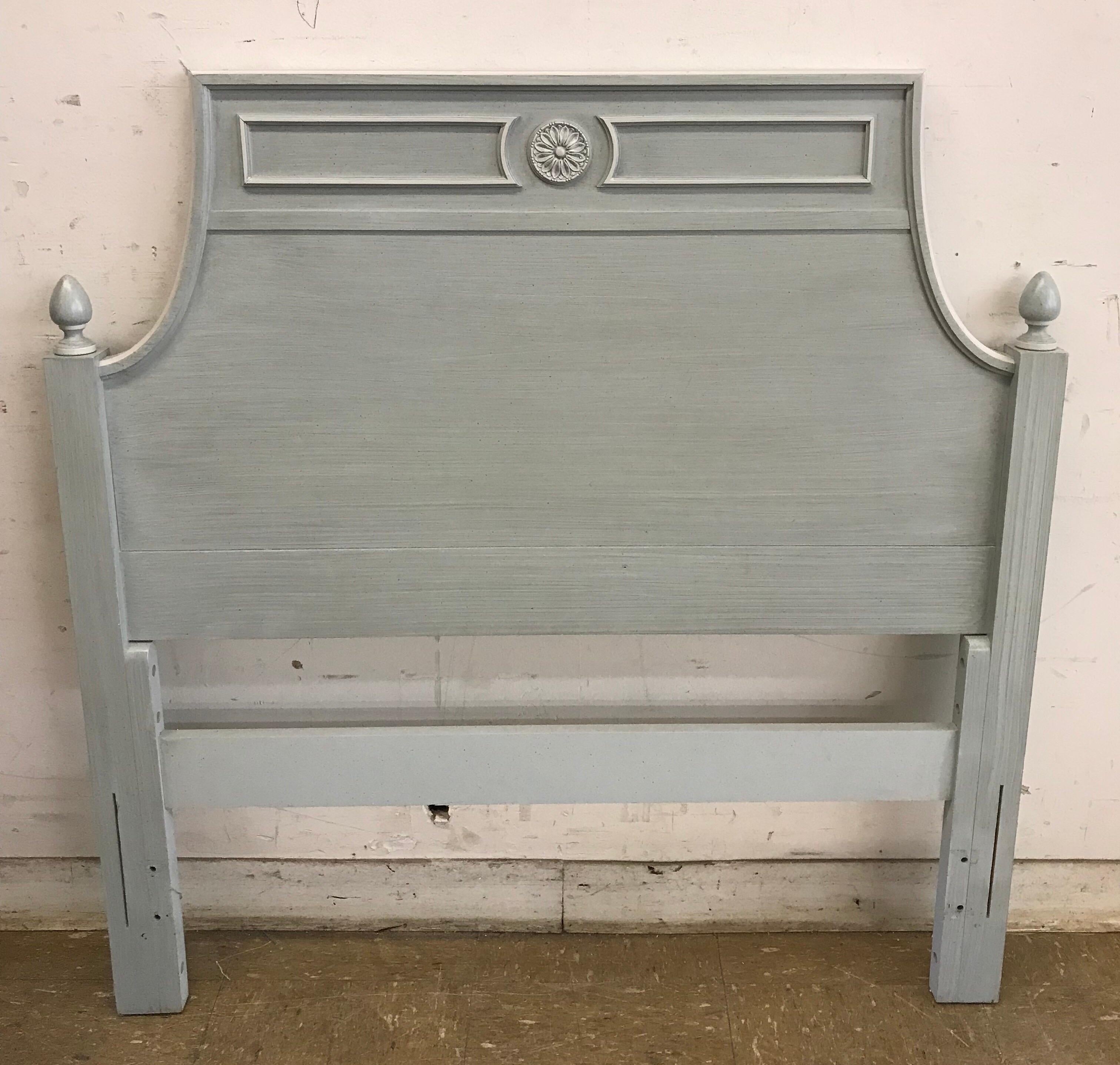 Swedish Style Powder Blue Grey Bedroom Set, Bookcases, Chests, Twin Headboards 5