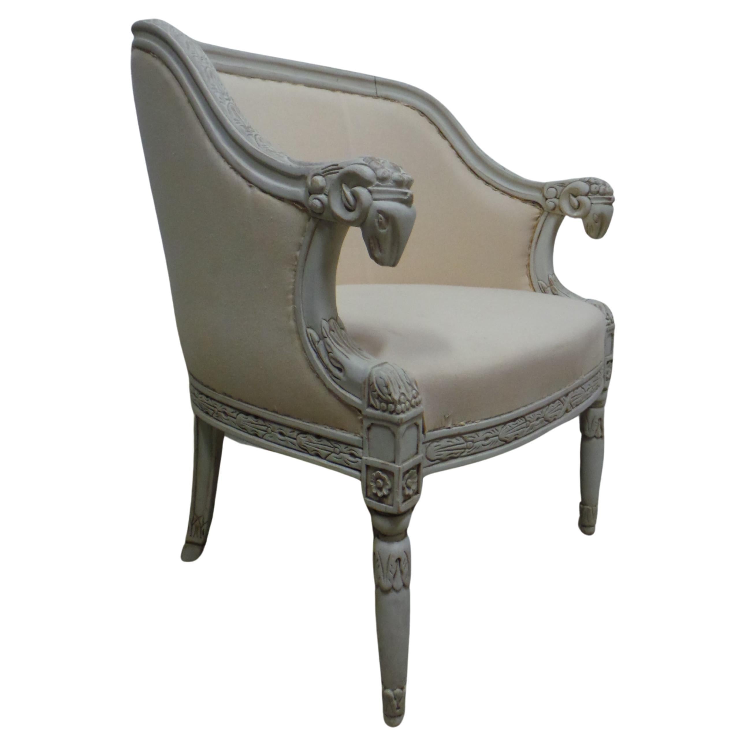 Swedish Style Rams Head Chair For Sale