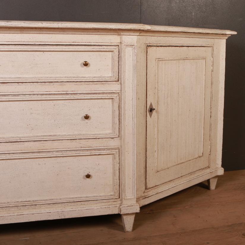 Gustavian Swedish Style Sideboard with Drawers For Sale