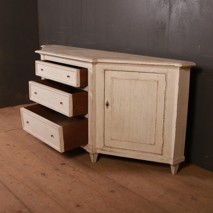 Pine Swedish Style Sideboard with Drawers For Sale