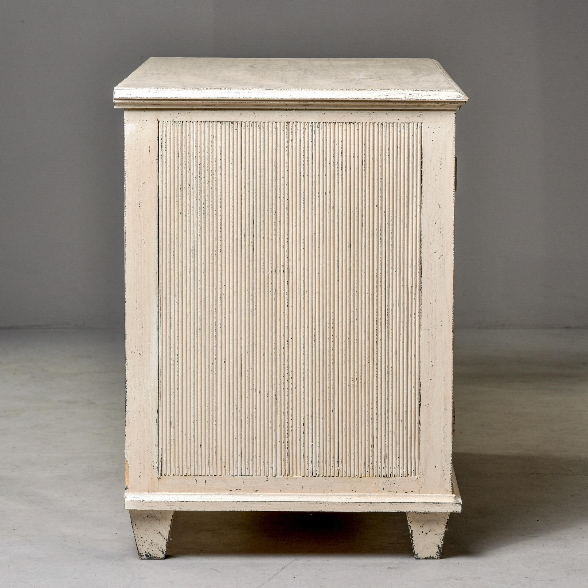 Swedish Style Two-Door Cabinet with Bone Color Paint 3