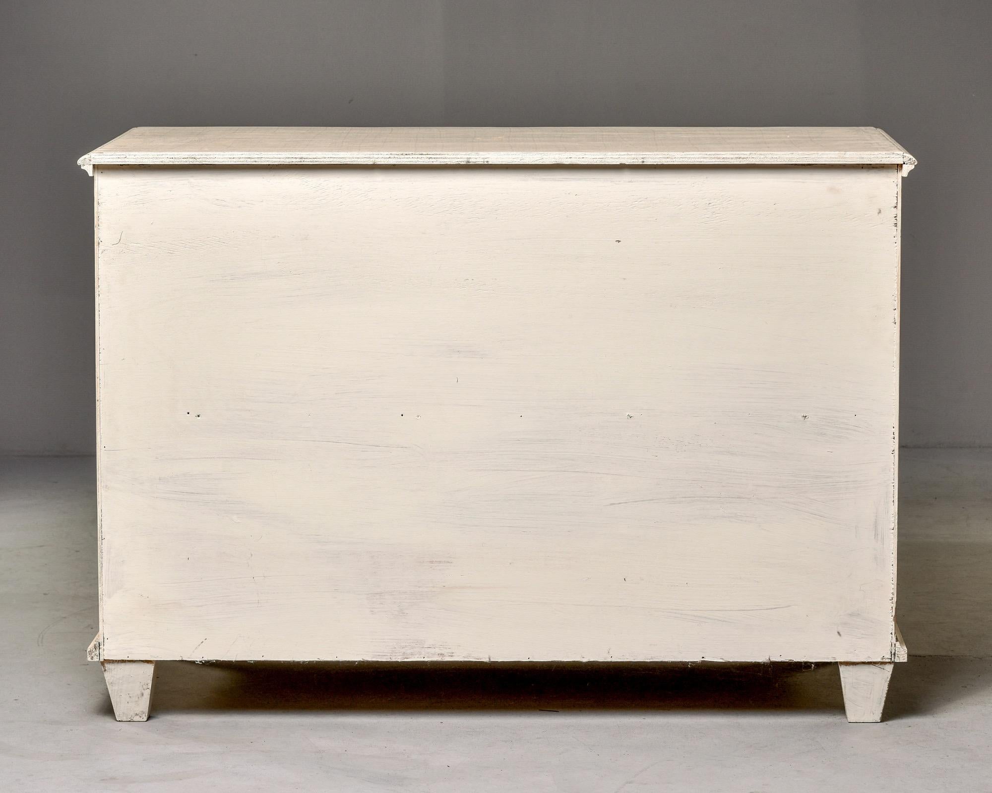 English Swedish Style Two-Door Cabinet with Bone Color Paint