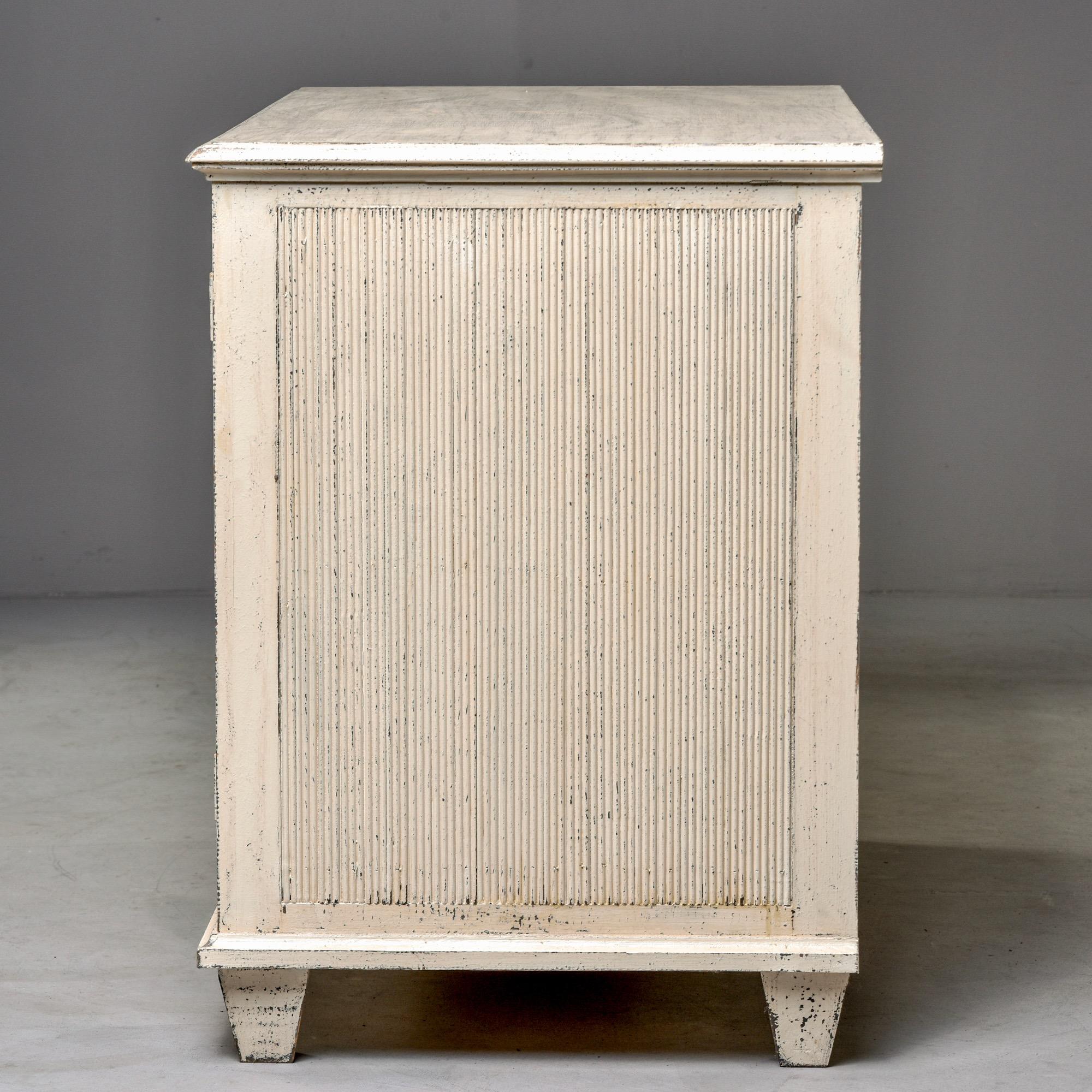 Contemporary Swedish Style Two-Door Cabinet with Bone Color Paint