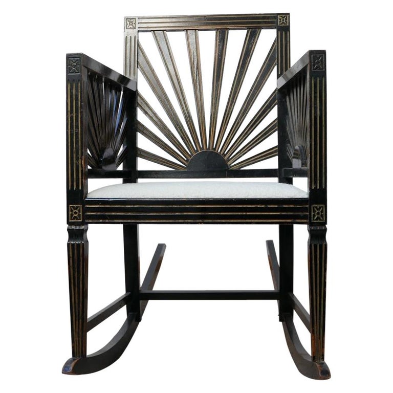 Swedish Sunburst Aesthetic Rocking Chair at 1stDibs