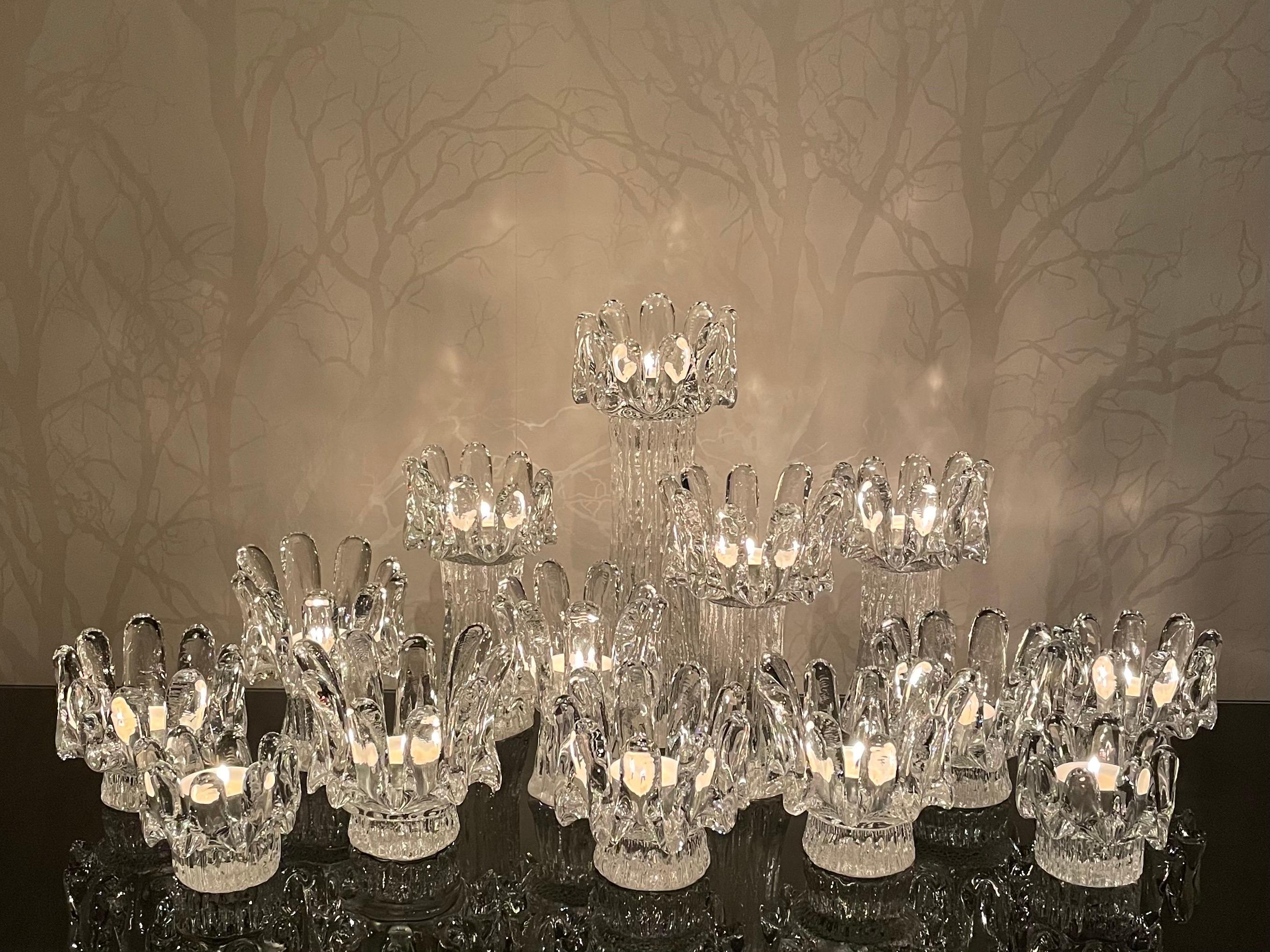 Cristal Collection de chandeliers en cristal Tournesol de Suède par Göran Wärff pour Kosta Boda en vente